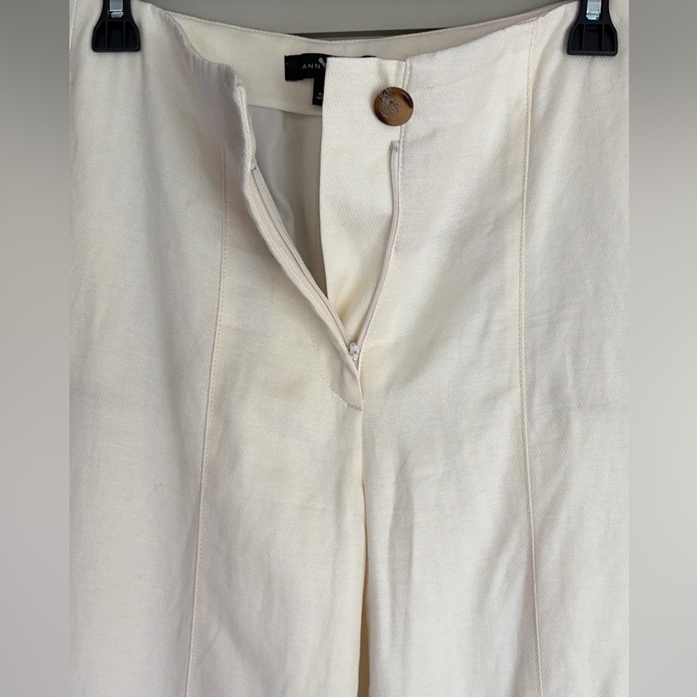 Ann Taylor High-Rise Wide Leg Cream Trouser Size 0 - Picture 6 of 10